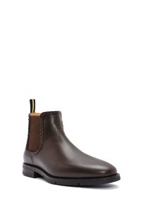 بوت چرم قهوه ای مردانه چلسی دری مد