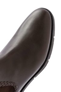 بوت چرم قهوه ای مردانه چلسی دری مد