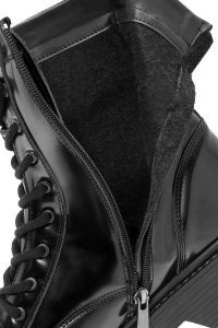 بوت چرم مشکی زیپ دار مردانه دری مد