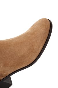 بوت چرم چرم قهوه ای مایل به زرد زنانه چلسی دری مد