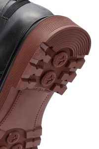 بوت چرمی بند دار مشکی زیپ دار مردانه دری مد