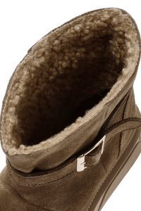 بوت چرمی جیر زنانه با کفی ضخیم قهوه ای دری مد