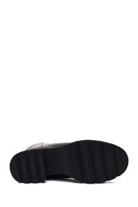 بوت چرمی زنانه مشکی زیپ‌دار پاشنه ضخیم دری مد