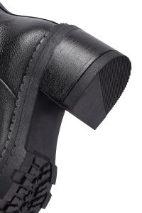 بوت چرمی زنانه مشکی زیپ‌دار پاشنه ضخیم دری‌مد