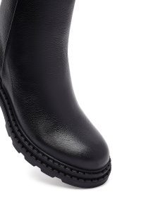 بوت چرمی زنانه مشکی زیپ‌دار پاشنه ضخیم دری‌مد