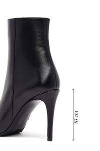 بوت چرمی زنانه مشکی زیپ‌دار پاشنه نازک بلند دری‌مد