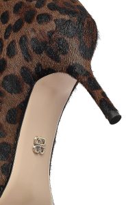 بوت چرمی زنانه پلنگی پاشنه نازک دری‌مد