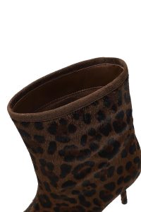 بوت چرمی زنانه پلنگی پاشنه نازک دری‌مد