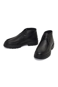 بوت چرمی مردانه مشکی بندی دری‌مد
