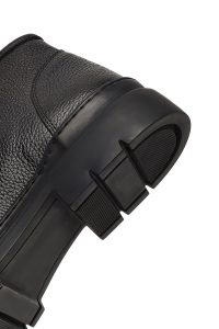 بوت چرمی مردانه مشکی بندی دری‌مد