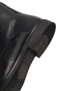 بوت چرمی مردانه مشکی بندی زیپ‌دار دری‌مد