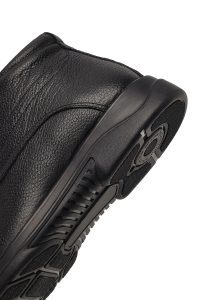 بوت چرمی مردانه مشکی بندی زیپ‌دار دری‌مد