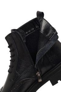 بوت چرمی مردانه مشکی زیپ‌دار دری‌مد