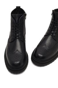 بوت چرمی مردانه مشکی زیپ‌دار دری‌مد