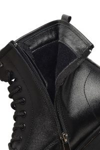 بوت چرمی مردانه مشکی زیپ‌دار زیره ضخیم دری‌مد