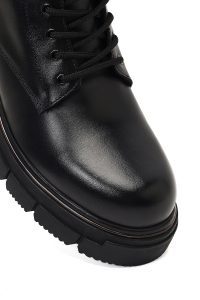 بوت چرمی مردانه مشکی زیپ‌دار زیره ضخیم دری‌مد