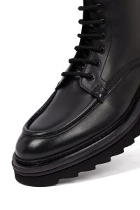 بوت چرمی مردانه مشکی زیپ‌دار زیره ضخیم دری‌مد