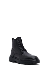 بوت چرمی مردانه مشکی زیپ‌دار زیره ضخیم دری‌مد