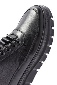 بوت چرمی مشکی بند دار مردانه دری مد