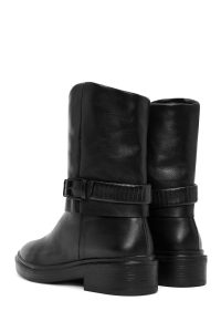 بوت چرمی مشکی زنانه دری مد