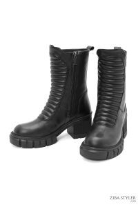 بوت چرمی مشکی زنانه هارلی دیویدسون Fork زیپ‌دار