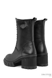 بوت چرمی مشکی زنانه هارلی دیویدسون Fork زیپ‌دار