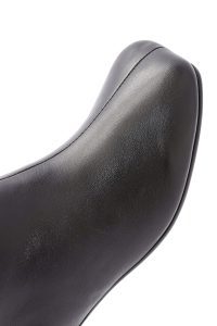 بوت چرمی مشکی زنانه پاشنه ضخیم زیپ دار دری مد