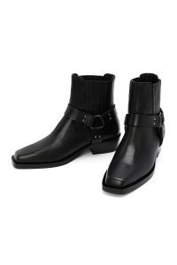 بوت چرمی کابوی با سگک مشکی زنانه دری مد