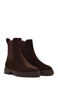 بوت چلسی جیر زنانه قهوه‌ای دری مد