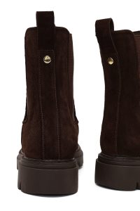 بوت چلسی جیر زنانه قهوه‌ای دری مد