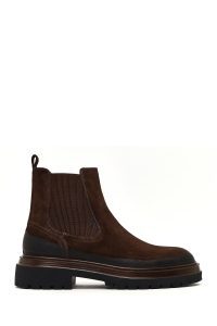 بوت چلسی جیر مردانه قهوه‌ای زیره ضخیم دری‌مد