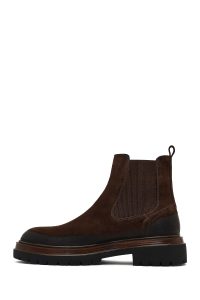 بوت چلسی جیر مردانه قهوه‌ای زیره ضخیم دری‌مد