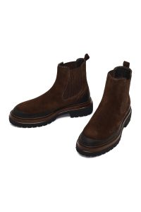 بوت چلسی جیر مردانه قهوه‌ای زیره ضخیم دری‌مد