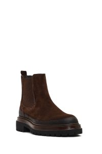 بوت چلسی جیر مردانه قهوه‌ای زیره ضخیم دری‌مد