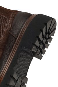 بوت چلسی جیر مردانه قهوه‌ای زیره ضخیم دری‌مد