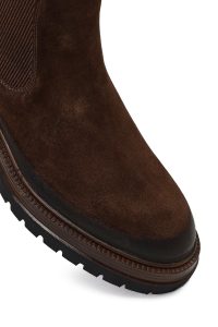 بوت چلسی جیر مردانه قهوه‌ای زیره ضخیم دری‌مد