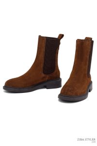 بوت چلسی زنانه جیر قهوه ای دری مد