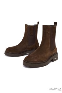 بوت چلسی زنانه جیر قهوه ای دری مد