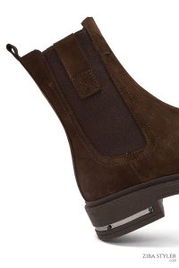 بوت چلسی زنانه جیر قهوه ای دری مد