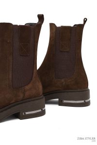 بوت چلسی زنانه جیر قهوه ای دری مد