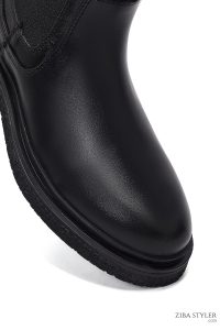 بوت چلسی زنانه چرمی مشکی دری مد