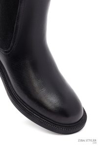 بوت چلسی زنانه چرمی مشکی دری مد