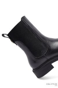 بوت چلسی زنانه چرمی مشکی دری مد