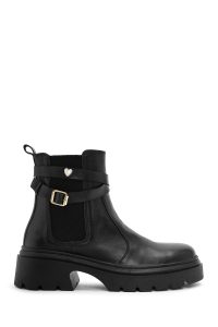 بوت چلسی چرم با سگک مشکی زنانه دری مد