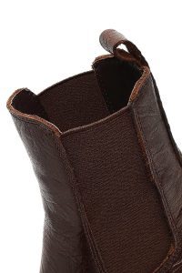 بوت چلسی چرمی زنانه قهوه‌ای زیره ضخیم دری‌مد