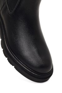 بوت چلسی چرمی زنانه مشکی دری مد