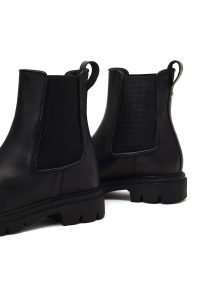 بوت چلسی چرمی زنانه مشکی دری مد