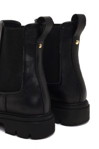 بوت چلسی چرمی زنانه مشکی دری مد