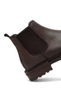 بوت چلسی چرمی مردانه قهوه‌ای دری‌مد