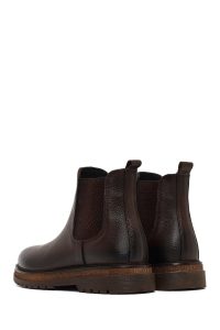 بوت چلسی چرمی مردانه قهوه‌ای دری‌مد